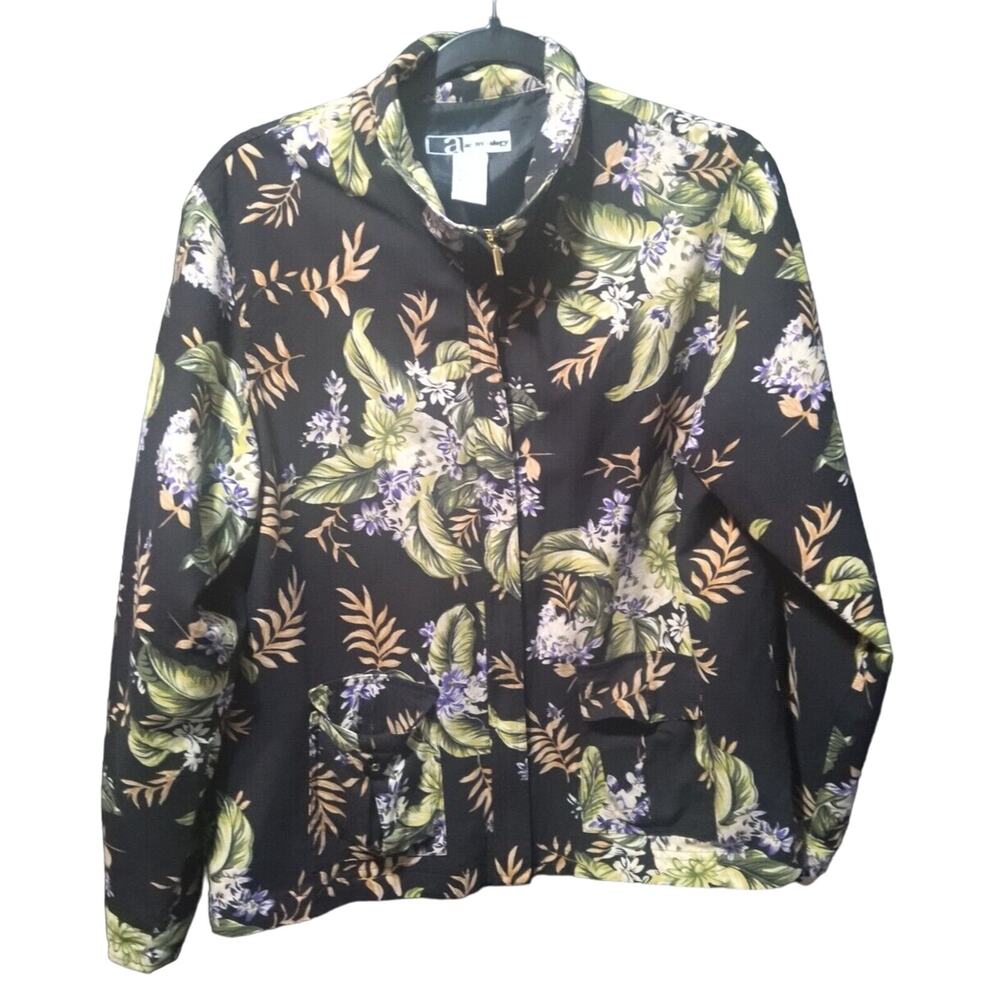 Women lightweight Floral Aac-tiv-ology Jacket Size PL